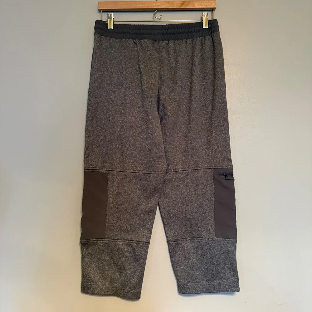 Lands‎ End Boys XL 14H-16H Gray Heathered Fleece Cropped Jogger Utility Zipper